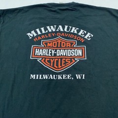 vtg HARLEY DAVIDSON MOTORCYCLE LONG SLEEVE T-Shirt XL milwaukee wisconsin biker