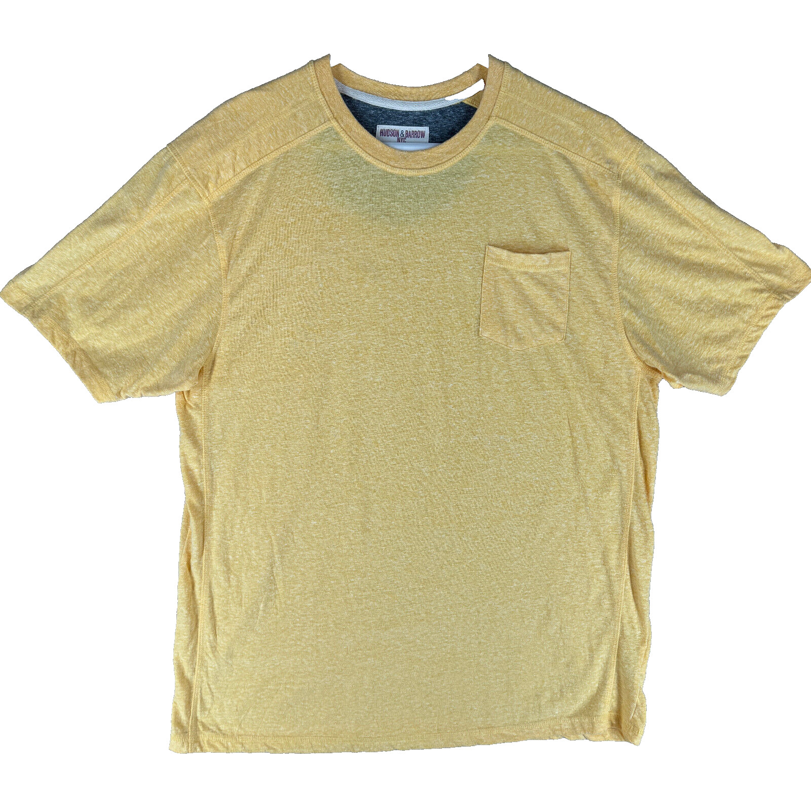 Hudson & Barrow Slim Men's Size 2XL Solid Yellow Cotton Blend Crew-Neck T-Shirt gallery