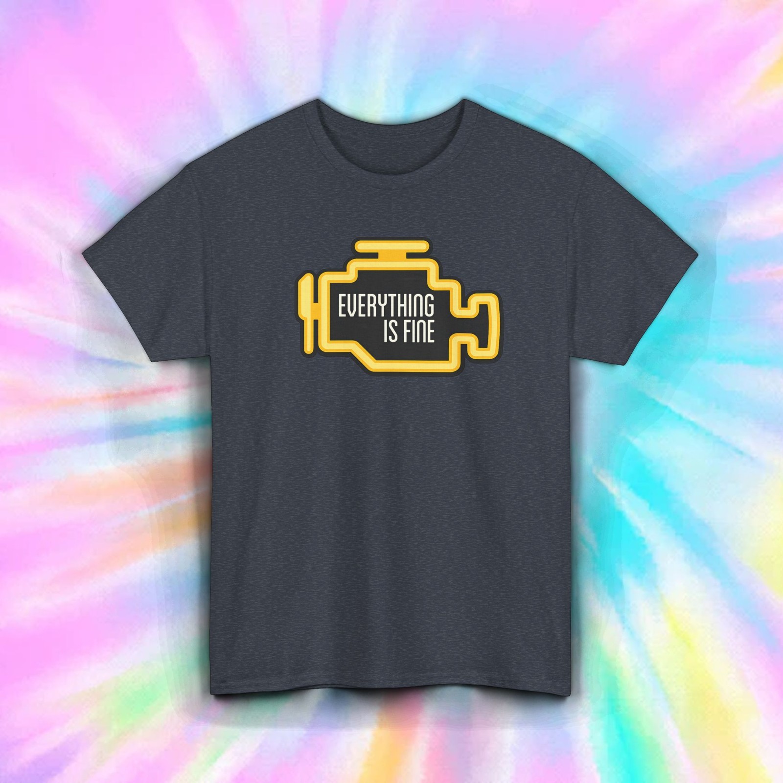 Funny Everything Is Fine Check Engine Light Mechanic T Shirt Car Humor S-5XL gallery