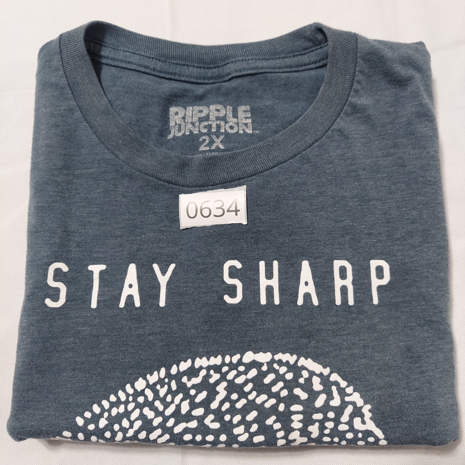 Ripple Junction Stay Sharp Hedgehog Graphic T-Shirt Men's 2XL Blue Tee Casual gallery