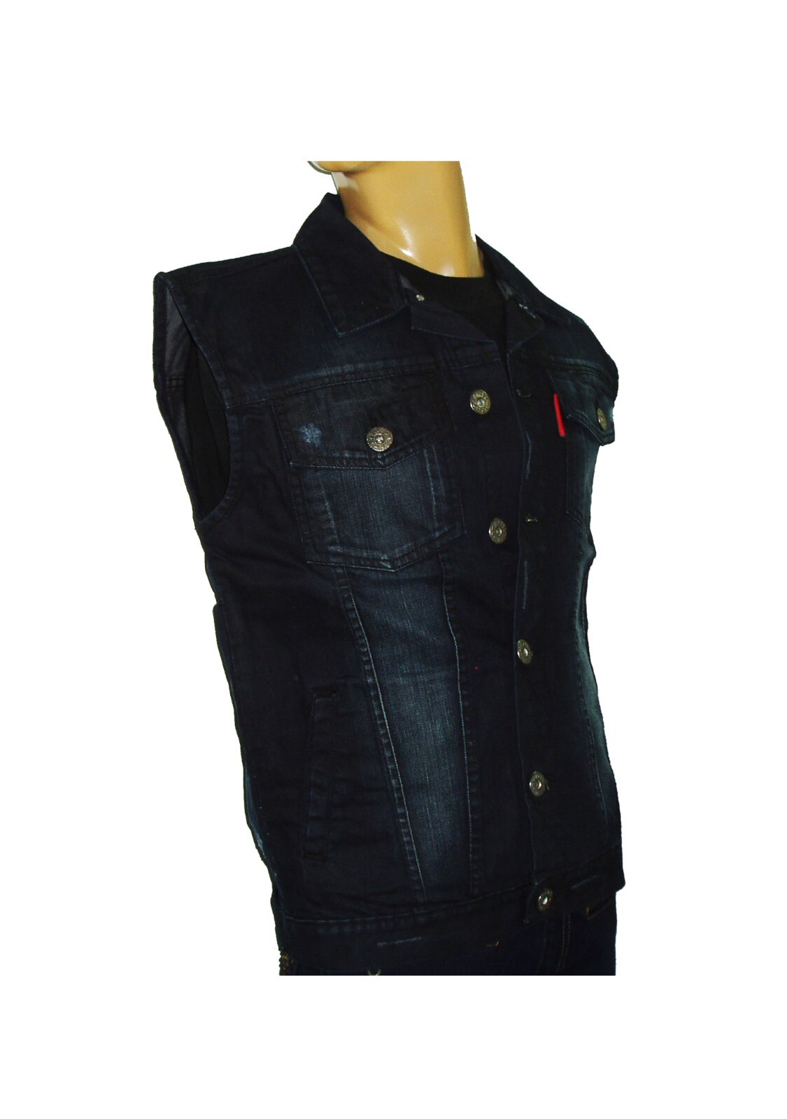 MENS BIKER DENIM VEST (DIRECT MANUFACTURER TO YOU) + FREE SHIPPING gallery