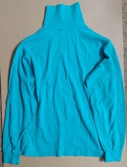 Vtg Blue Turtle Neck Single Stitch 20 Pit 25 Long No Size Tag No Brand Stain