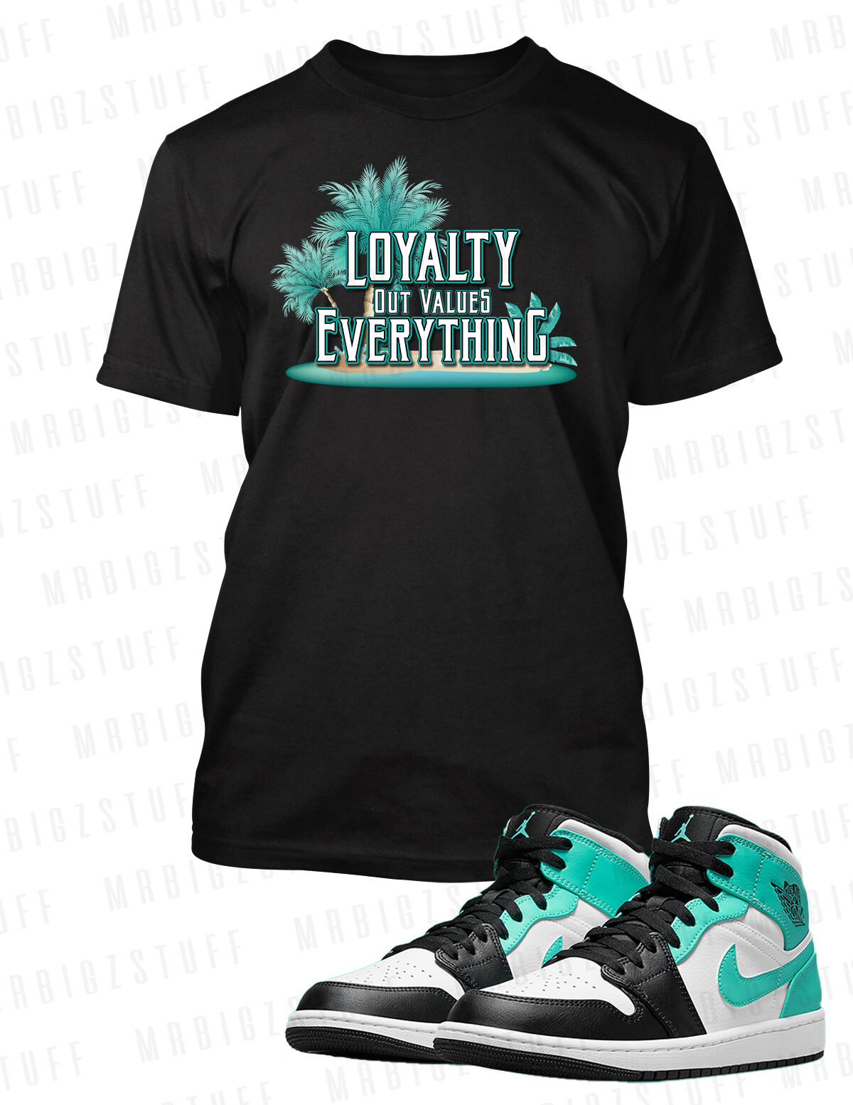 Loyalty Out Values Everything Graphic Tee to Match Air J1 Tropical Twist Shoe gallery