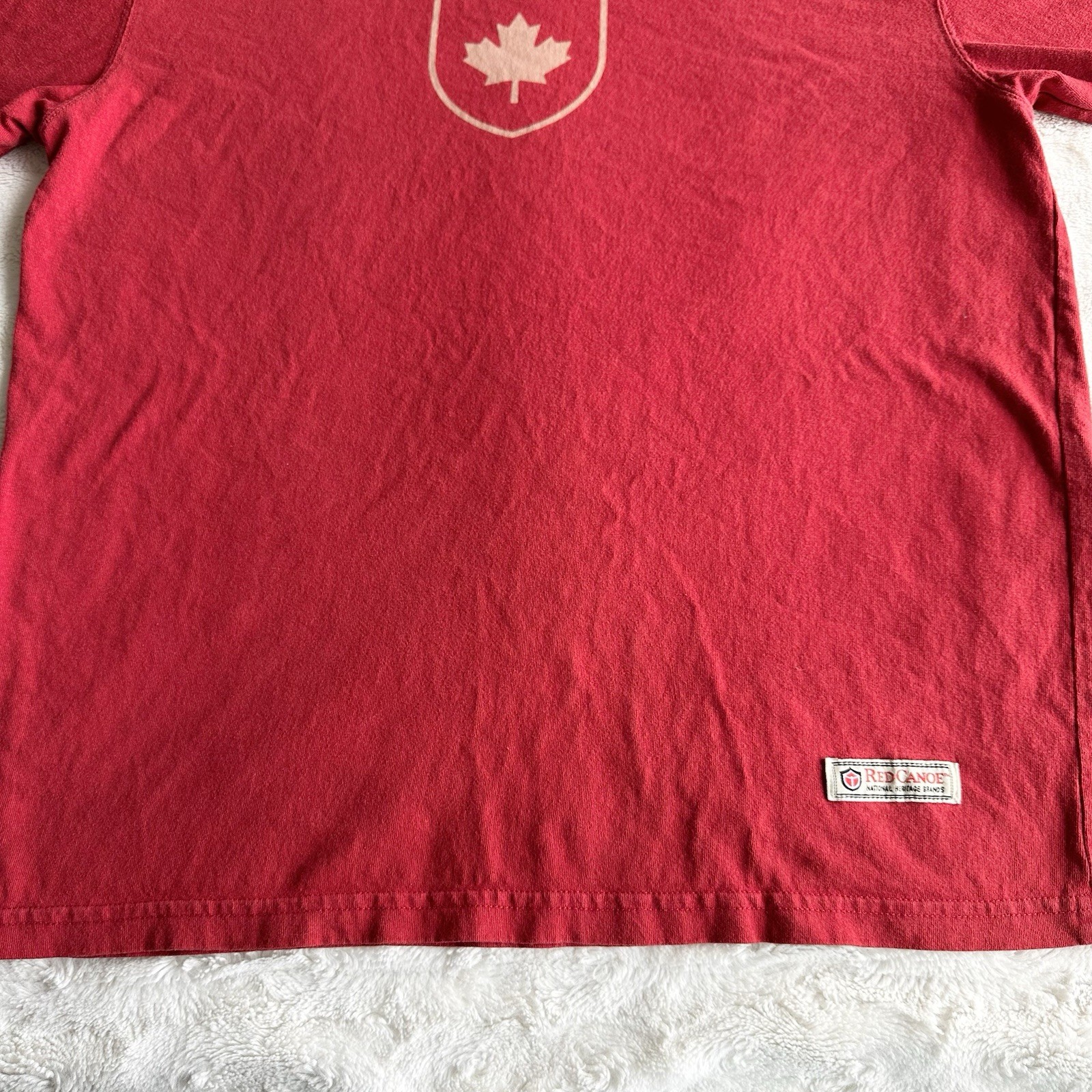 Red Canoe Canada Shirt Tee Mens Large Maple Leaf Canadian Cotton Classic Logo SS gallery
