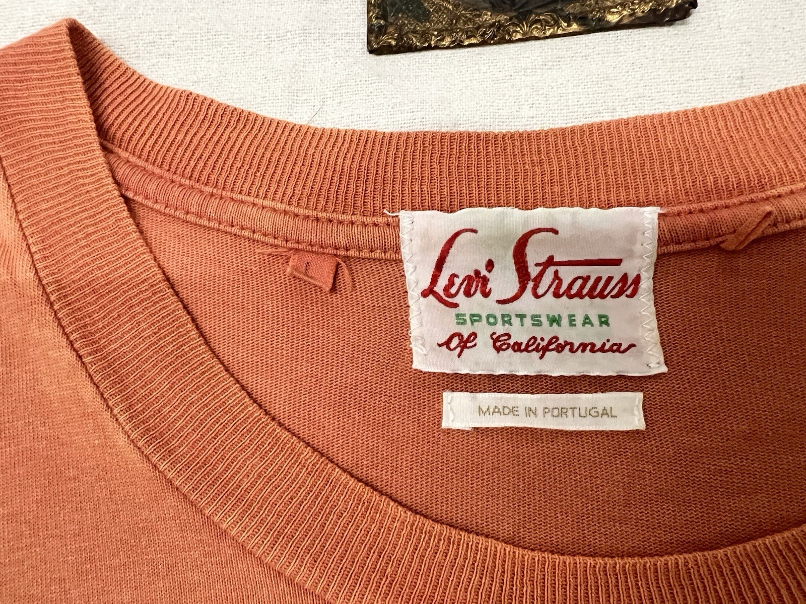 LVC T-Shirt L Levi's Vintage Clothing 50s Sportswear Orange Single Stitch 42" gallery