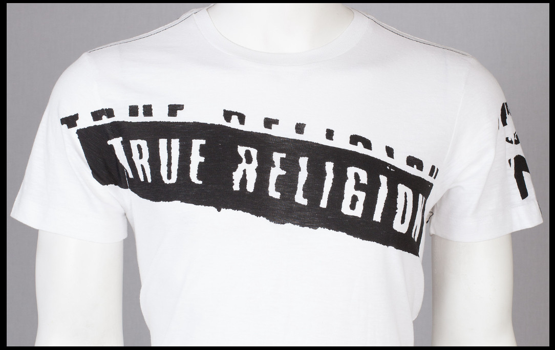 $69 TRUE RELIGION White Black STENCEL Short Sleeve Graphic T-shirt NWT gallery