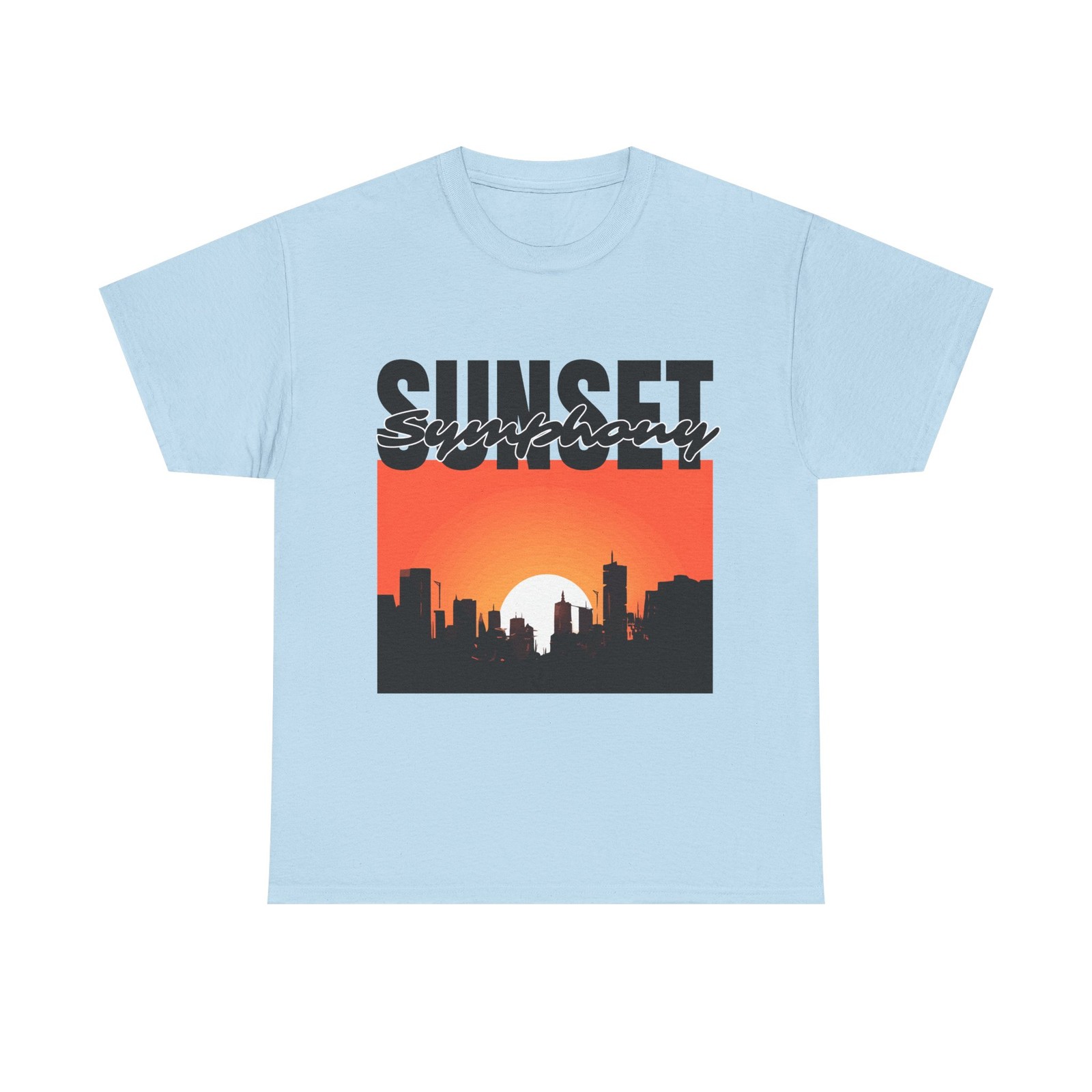 Sunset Symphony City Skyline | Urban Streetwear Sunset T-Shirt Design gallery