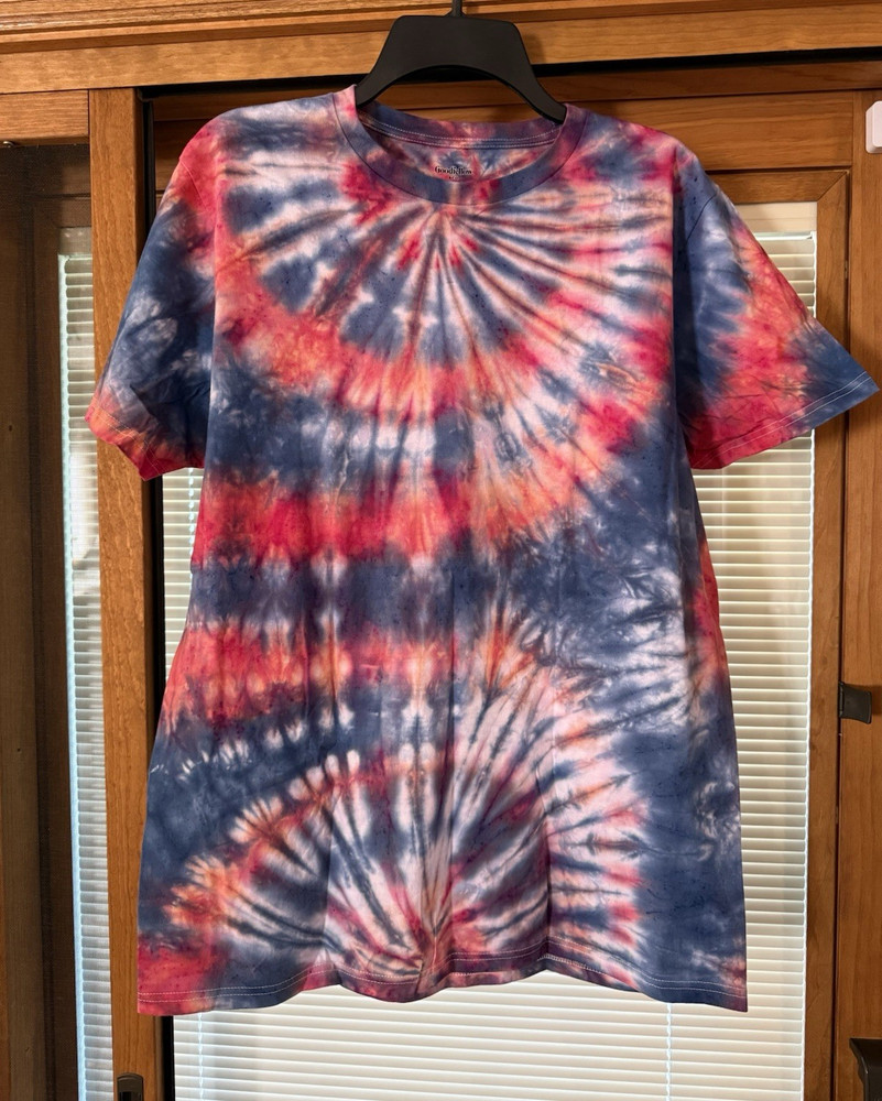 Goodfellow & Co Men’s L red white & blue Patriotic Tie-Dye Short Sleeve T-Shirt