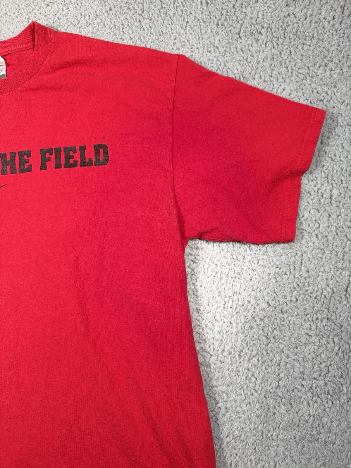 Nike Accross the Field T Shirt Mens Large Red Short Sleeve Track & Field Logo gallery