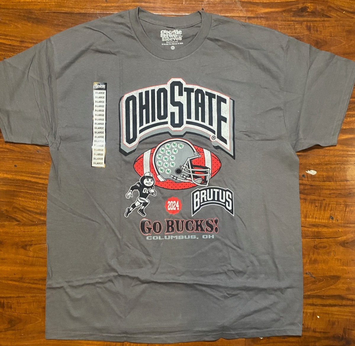OHIO STATE BUCKEYES "Go Bucks 2024 Brutus" Grey Unisex Tee-NWT gallery
