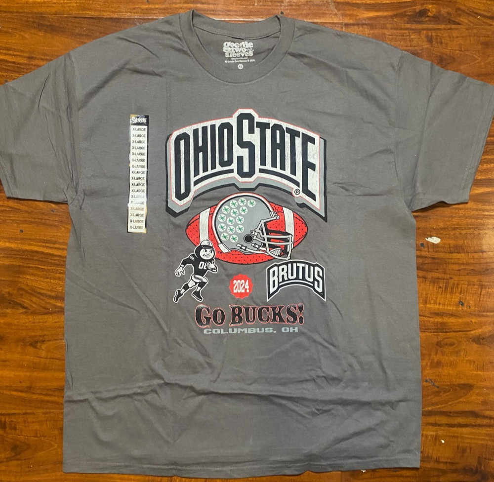 OHIO STATE BUCKEYES "Go Bucks 2024 Brutus" Grey Unisex Tee-NWT