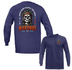 War Chief Skull Native American Headdress Wild Free Fear None Long Sleeve Shirt