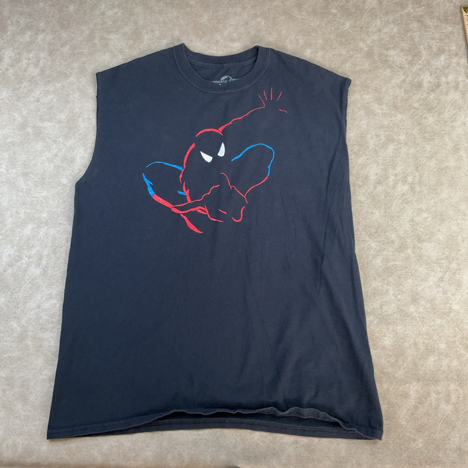 Spiderman T-Shirt Sz L Universal Studios Parks Marvel Graphic Tee Double Sided gallery