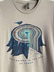 Explosions In The Sky 20th Anniversary Tour 2019 T Shirt Beige Small Bird Tree