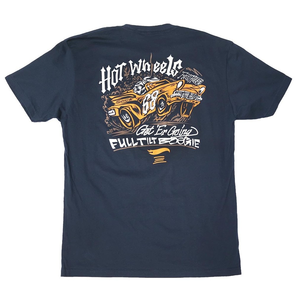 FASTHOUSE Hot Wheels Full Tilt Midweight Short Sleeve Tee (Navy, Medium)