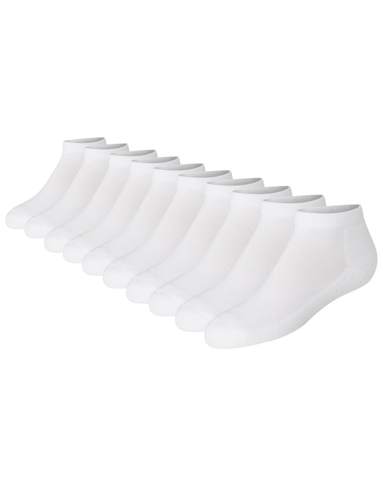 Hanes Girls’ White No Show Socks 10-Pack