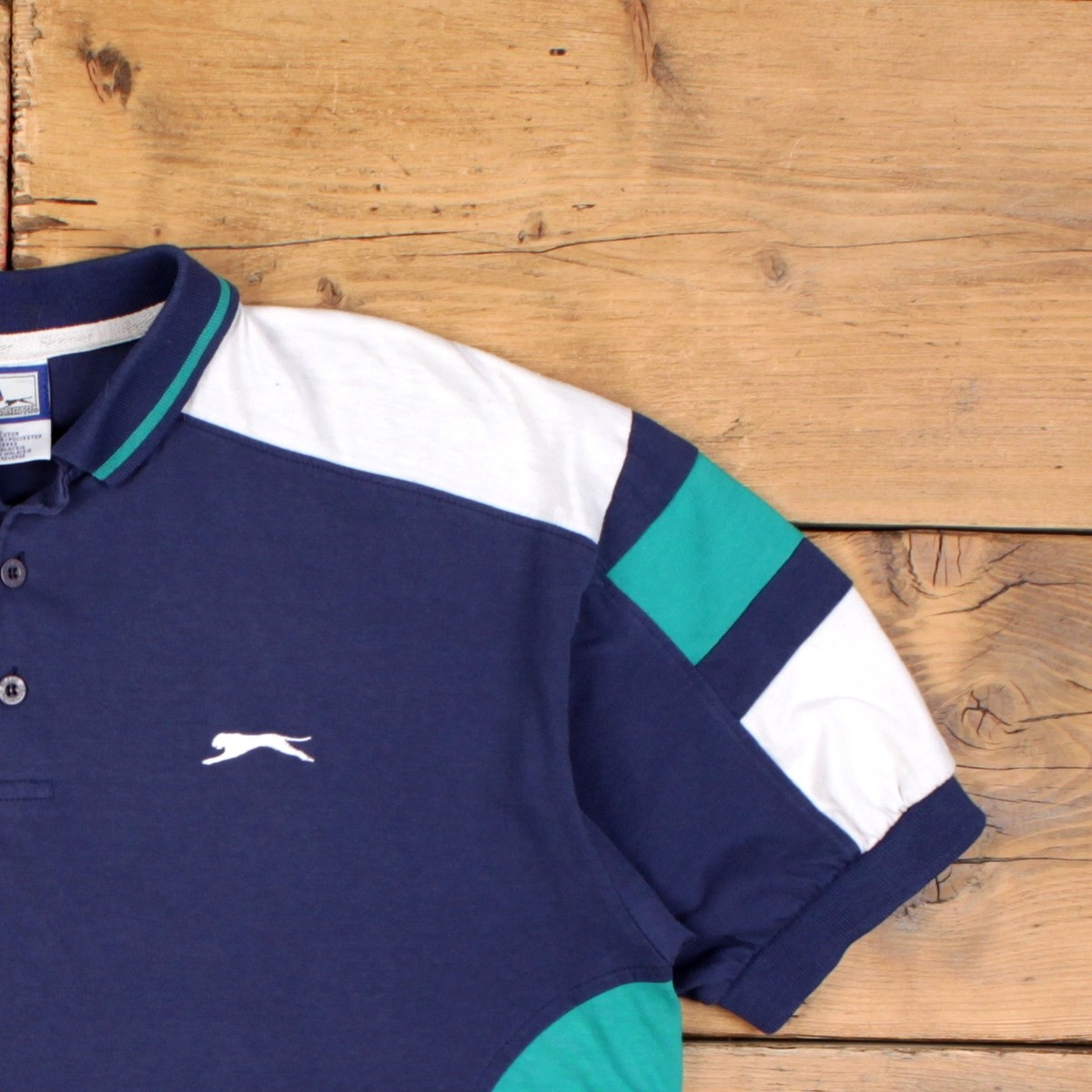 Vintage Slazenger Polo Shirt XL Mens 00s Blue Colorblock Single Stitch gallery