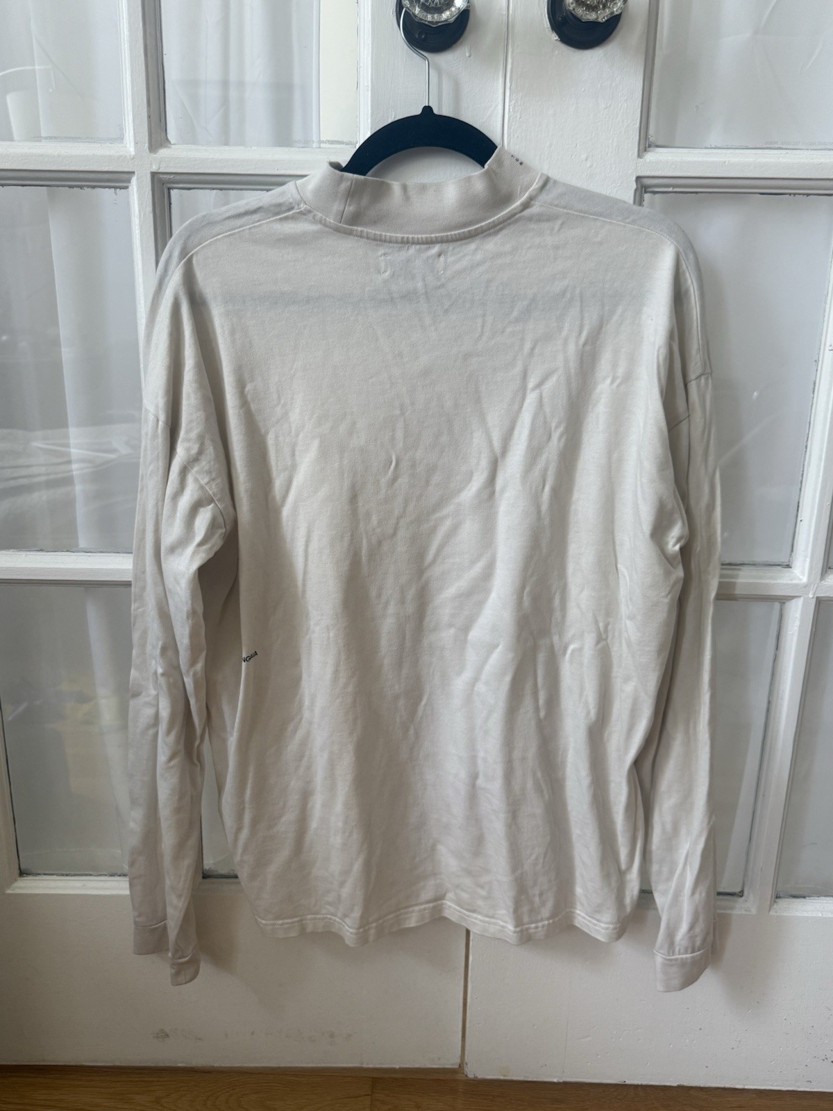 PANGAIA Men’s White Mock Neck Long Sleeve T-Shirt Organic Cotton Seacell gallery