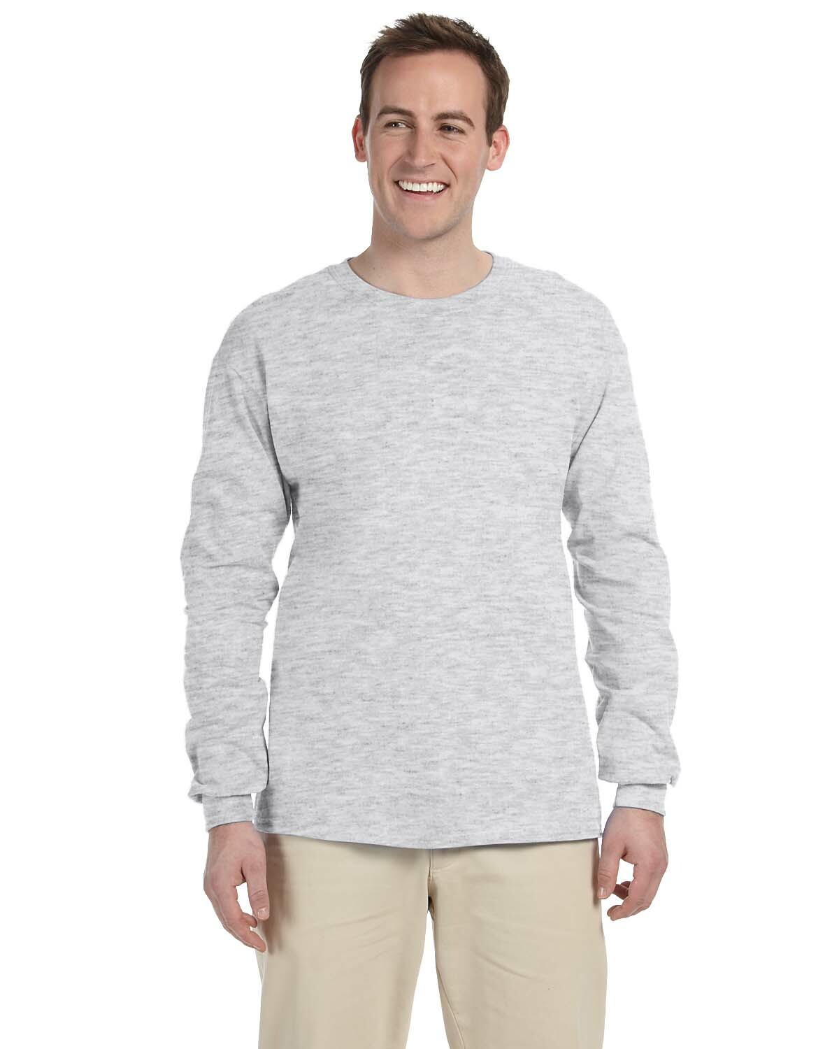 Gildan Ultra Cotton Mens Crewneck Long Sleeve T-Shirt S-5XL 2400 G240 gallery