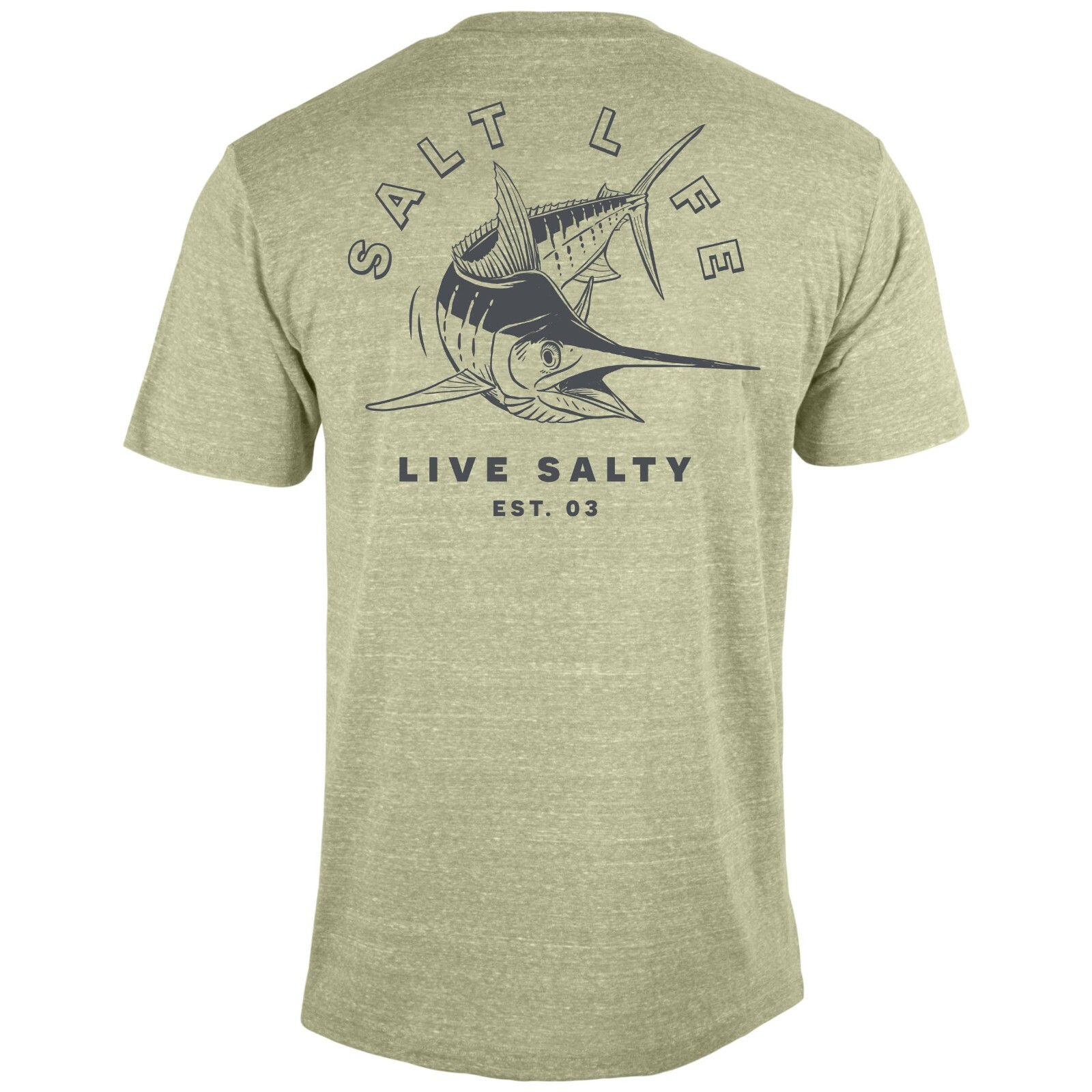 Salt Life TriBlend S/S tee Olive Marlin Adult L Live Salty Saltlife NWT