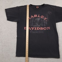 Harlye Davidson Shirt Mens Medium Black #1 Motorcycle Riding Y2K Grunge Tee
