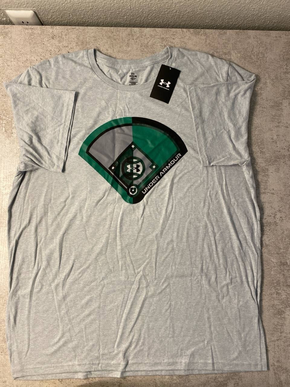 Under Armour Men’s 2XL Gray Baseball Diamond Graphic T-Shirt NWT Short Sleeve gallery
