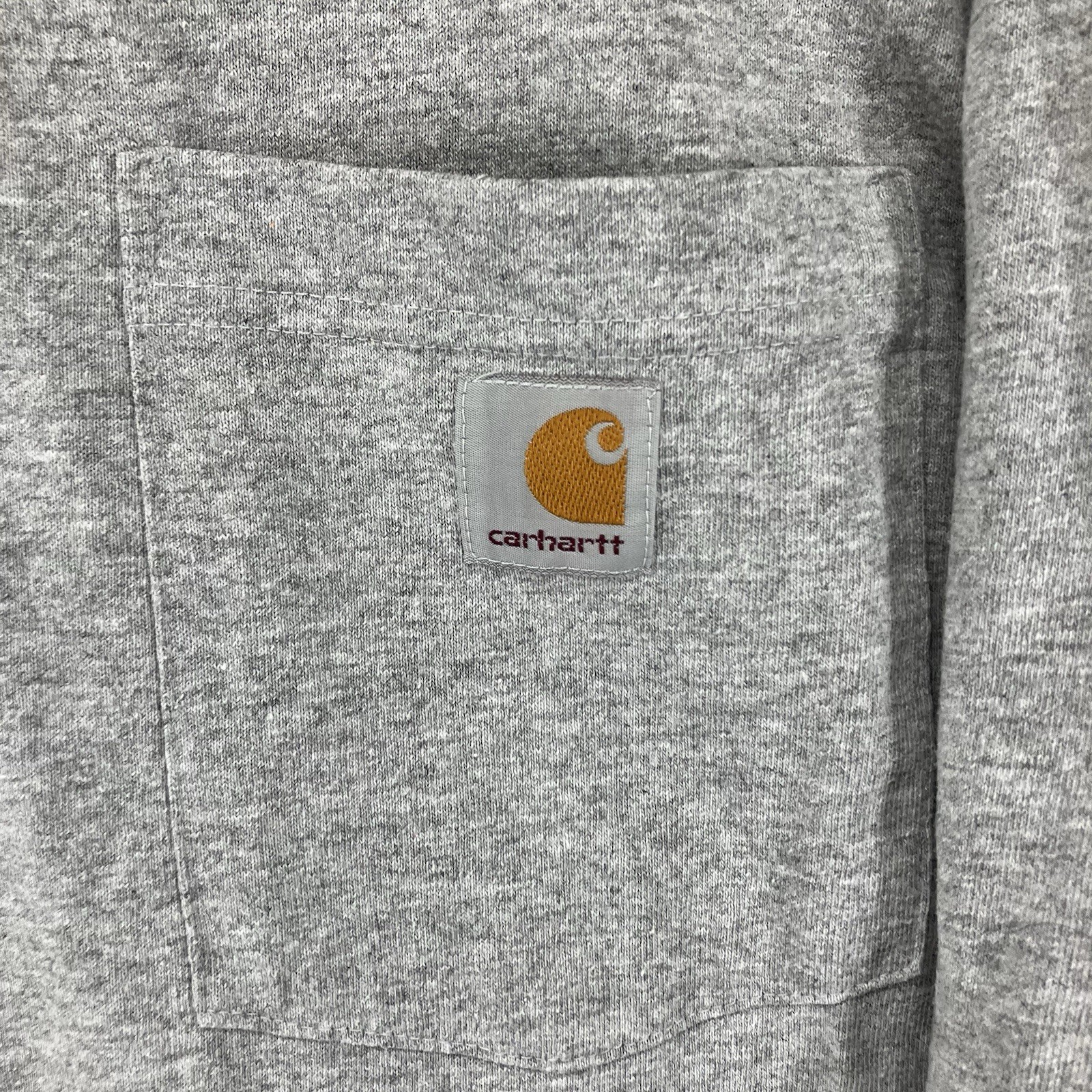Y2K Carhartt T Shirt XL Heather Gray Henley Neck LS Heavy Cotton Blend 2016 EUC gallery