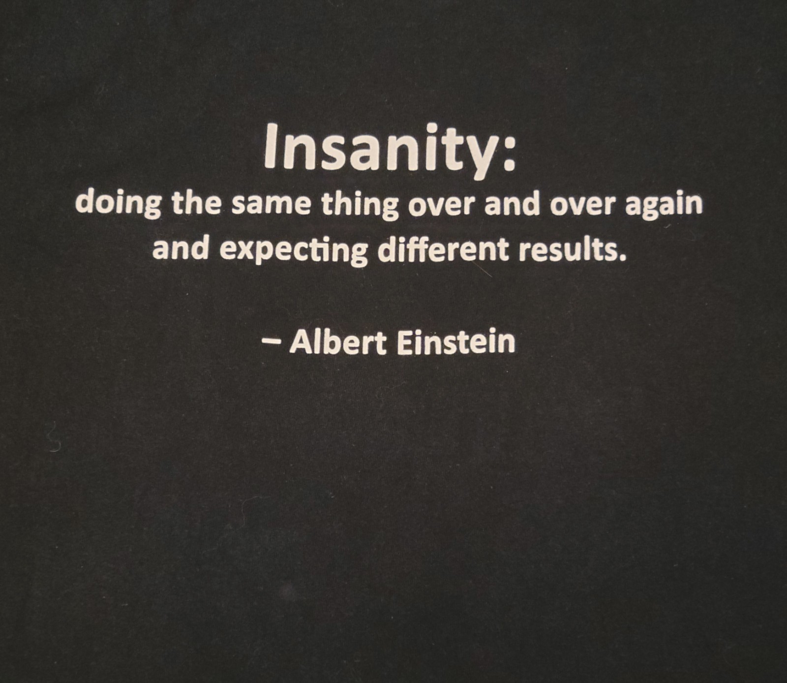 VTG L Double-Sided Albert Einstein Definition Of Insanity Black T-Shirt gallery