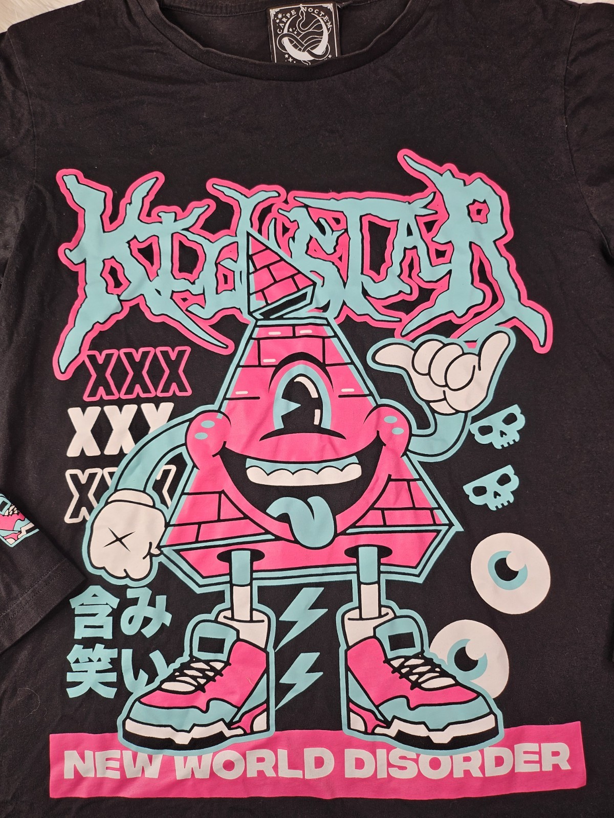 Killstar New World T-Shirt Disorder Pyramid Long Sleeve Crewneck Graphic Tee (L) gallery