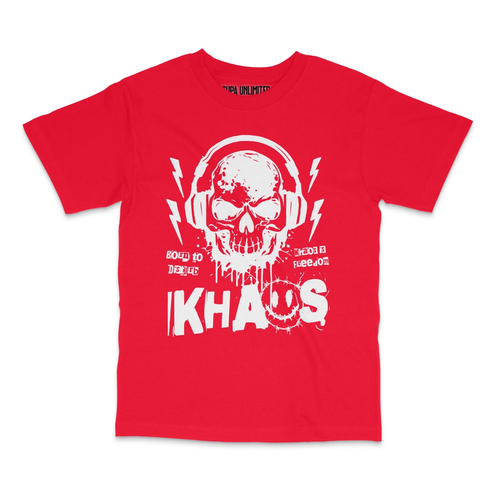 Khaos Punk Skull T-Shirt Unisex Graphic Tee Rock Metal Gothic Streetwear gallery