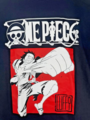 Size M – One Piece Luffy Straw Hat Punch Anime Manga Graphic T-Shirt Black