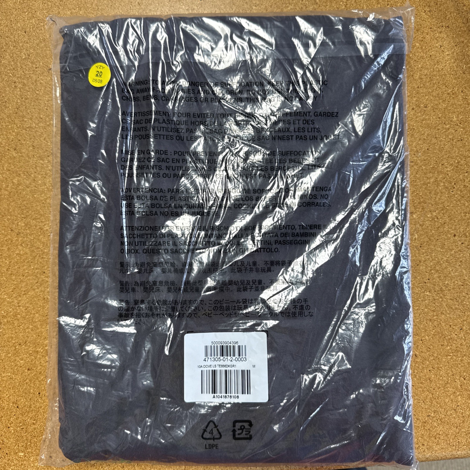 Yeezy Gap YZY 10A Dove Long Sleeve Shirt Dark Grey Medium gallery