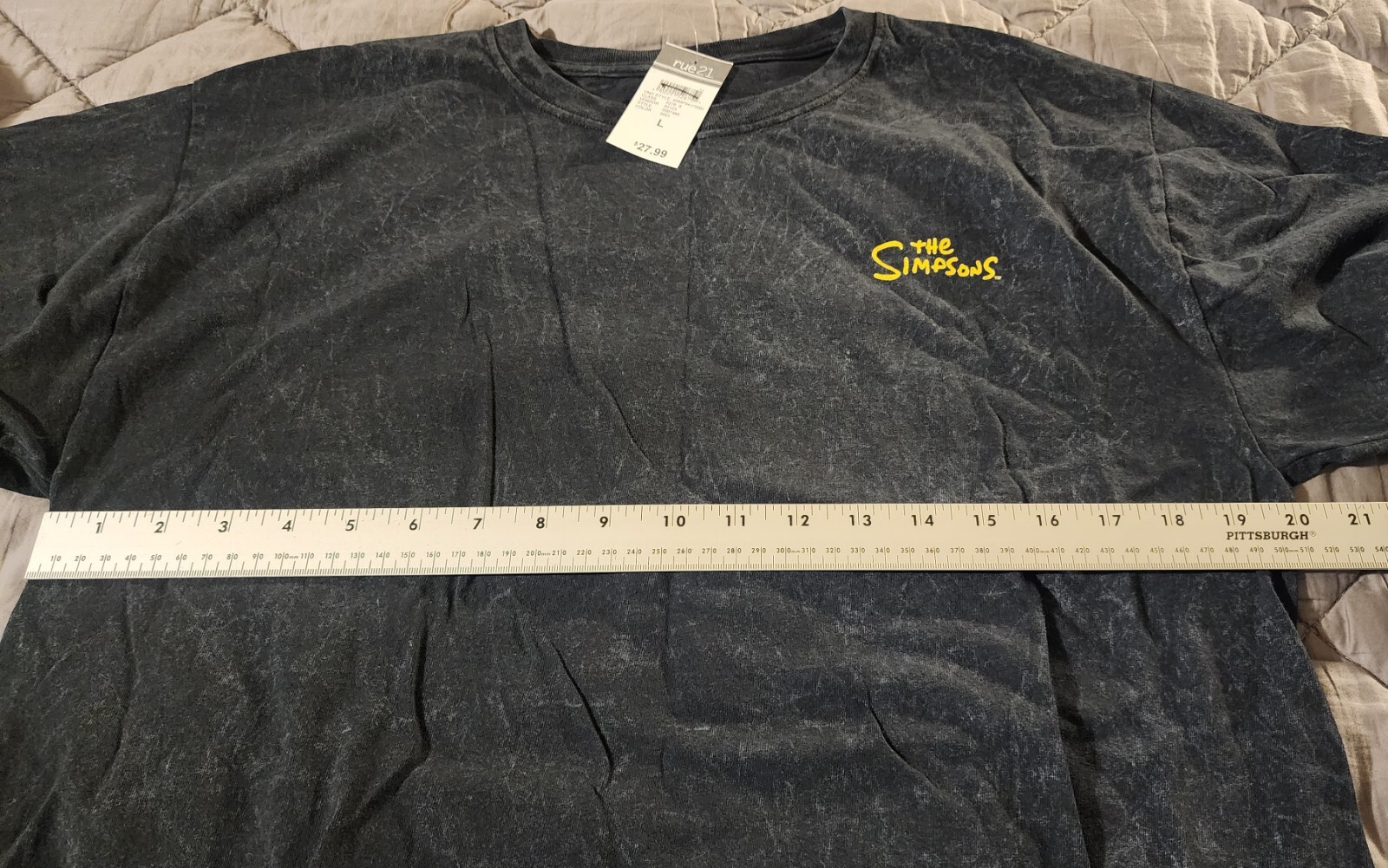 Men's The Simpsons Devilish Bart Simpson Size L Black T-Shirt 100% Cotton NWT gallery