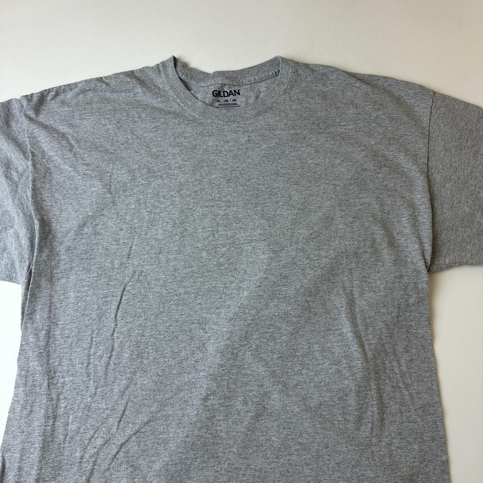Gildan Shirt Mens 2XL Gray Short Sleeve Classic Fit Casual Plain Tee T-Shirt Top gallery