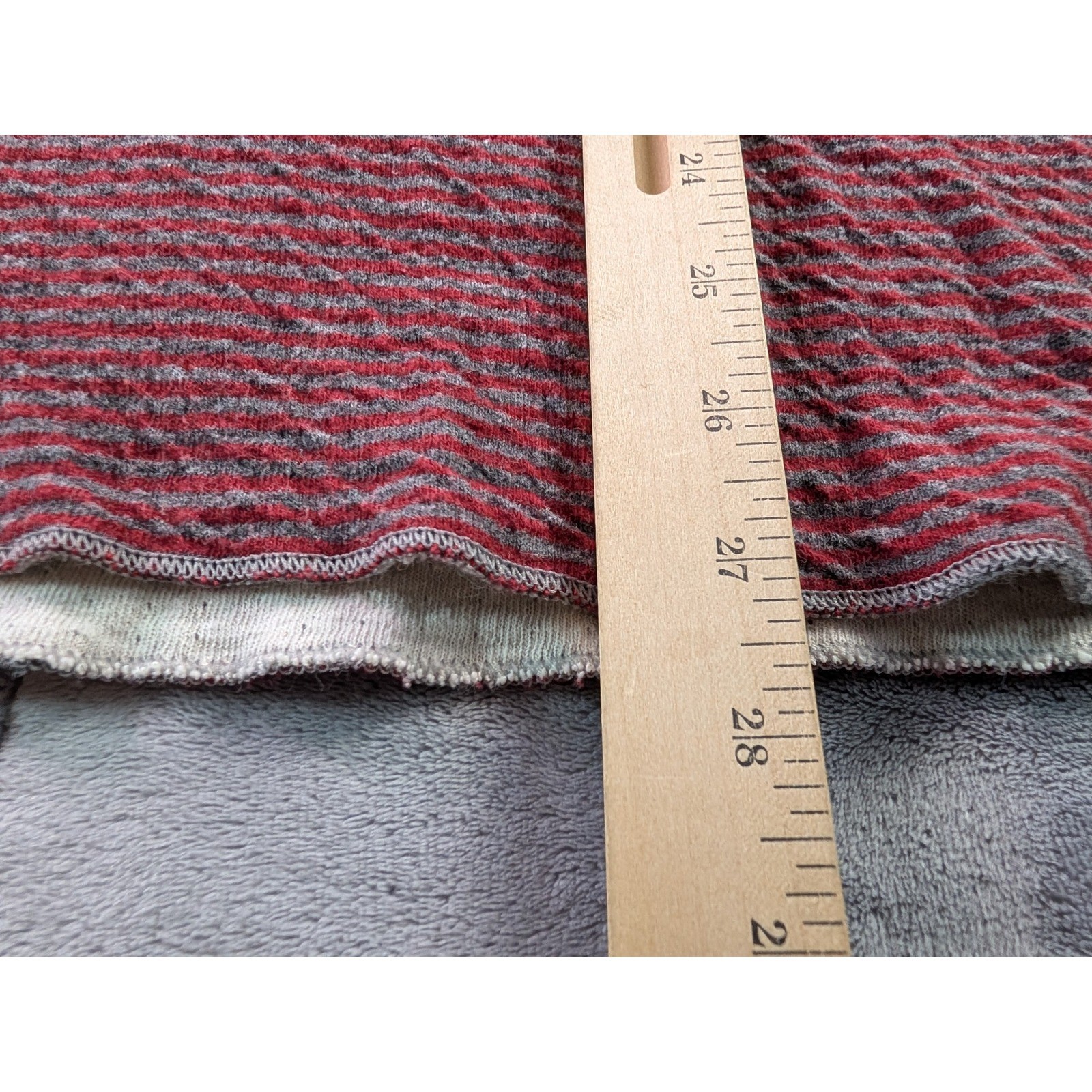 LL Bean Mens Henley Shirt Medium Tall Red Gray Striped Wool Blend 285149 Canada gallery
