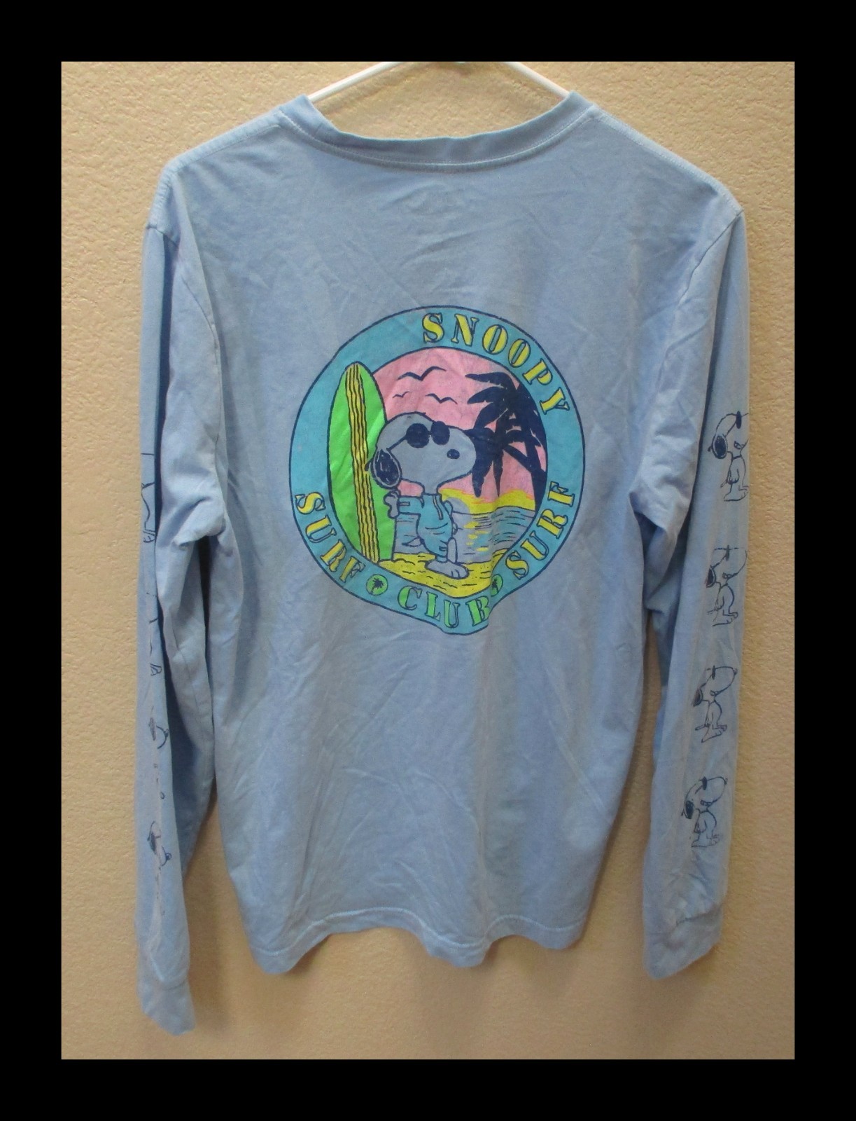 Peanuts Blue Snoopy Surf Club Long Sleeve Tee Adult Medium 38-40 gallery