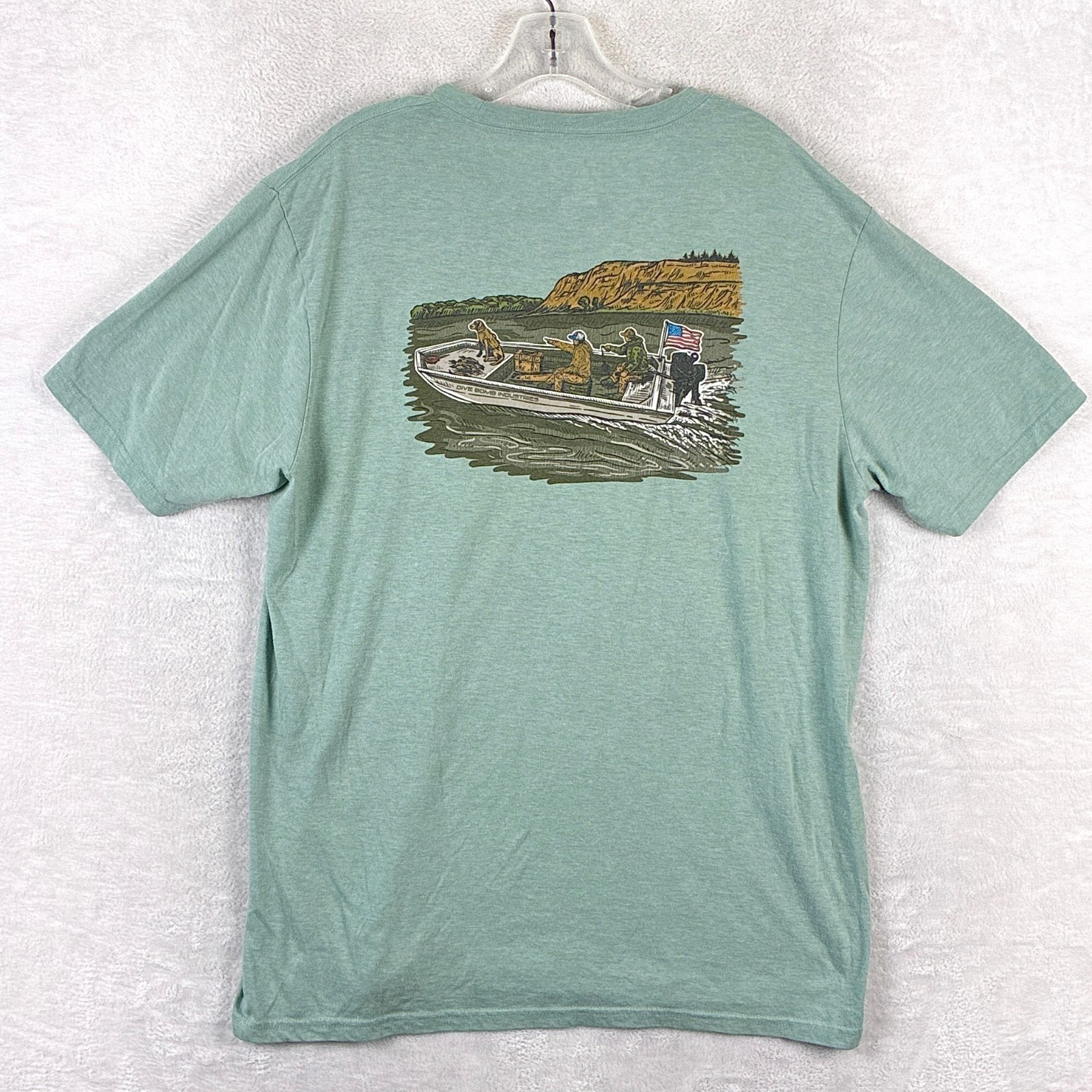 Dive Bomb Industries TShirt Mens XL Green American Flag Outdoors Veteran Patriot gallery