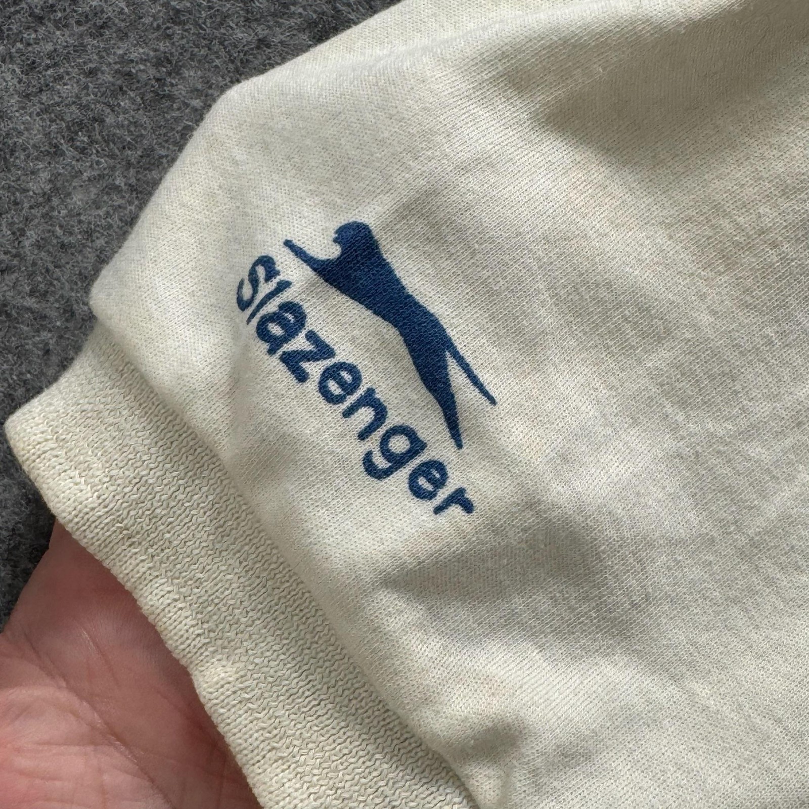 Slazenger Shirt Mens M White Striped Collared Polo Short Sleeve Logo Cotton y2k gallery