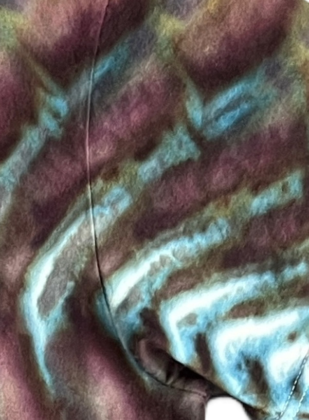 Roll Fold Ice Tie Dye T-Shirt, Unisex M SS Crew, Reddish Purple Wave gallery