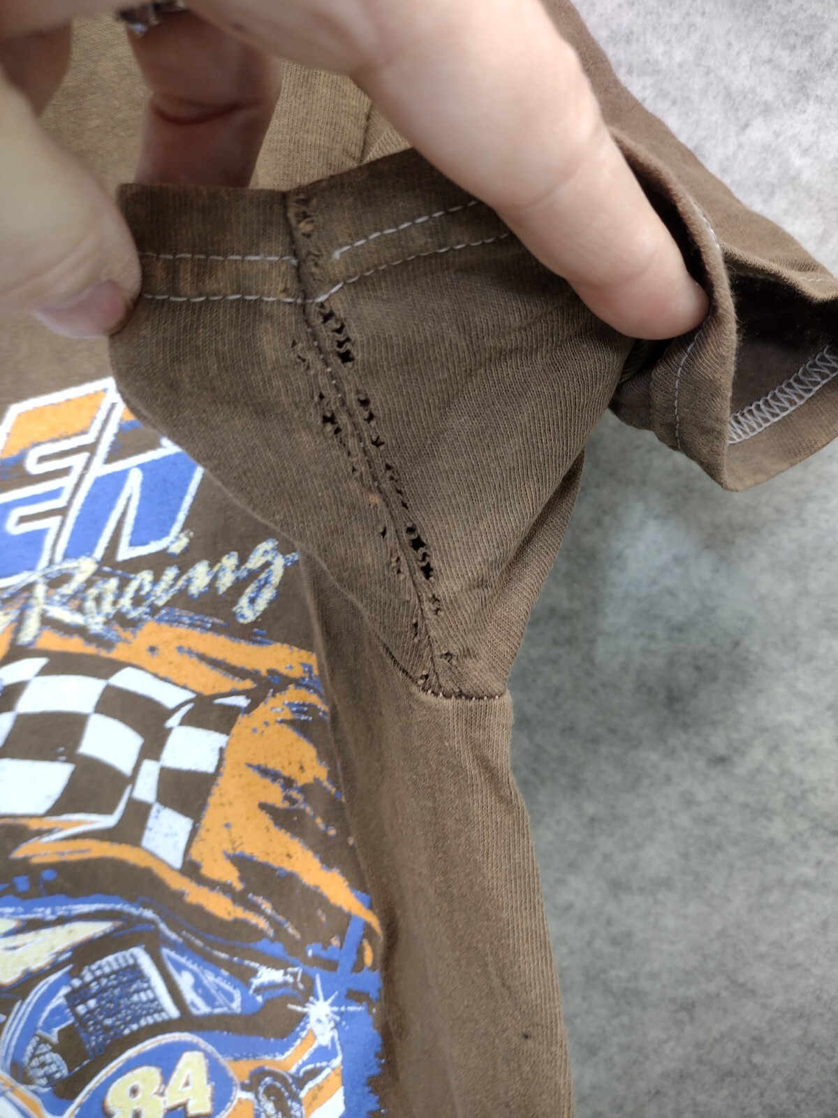 VanHalen Brown Medium ~Vintage Style Hip Hop Rock Tshirt Distressed Dyed 80s 90s gallery