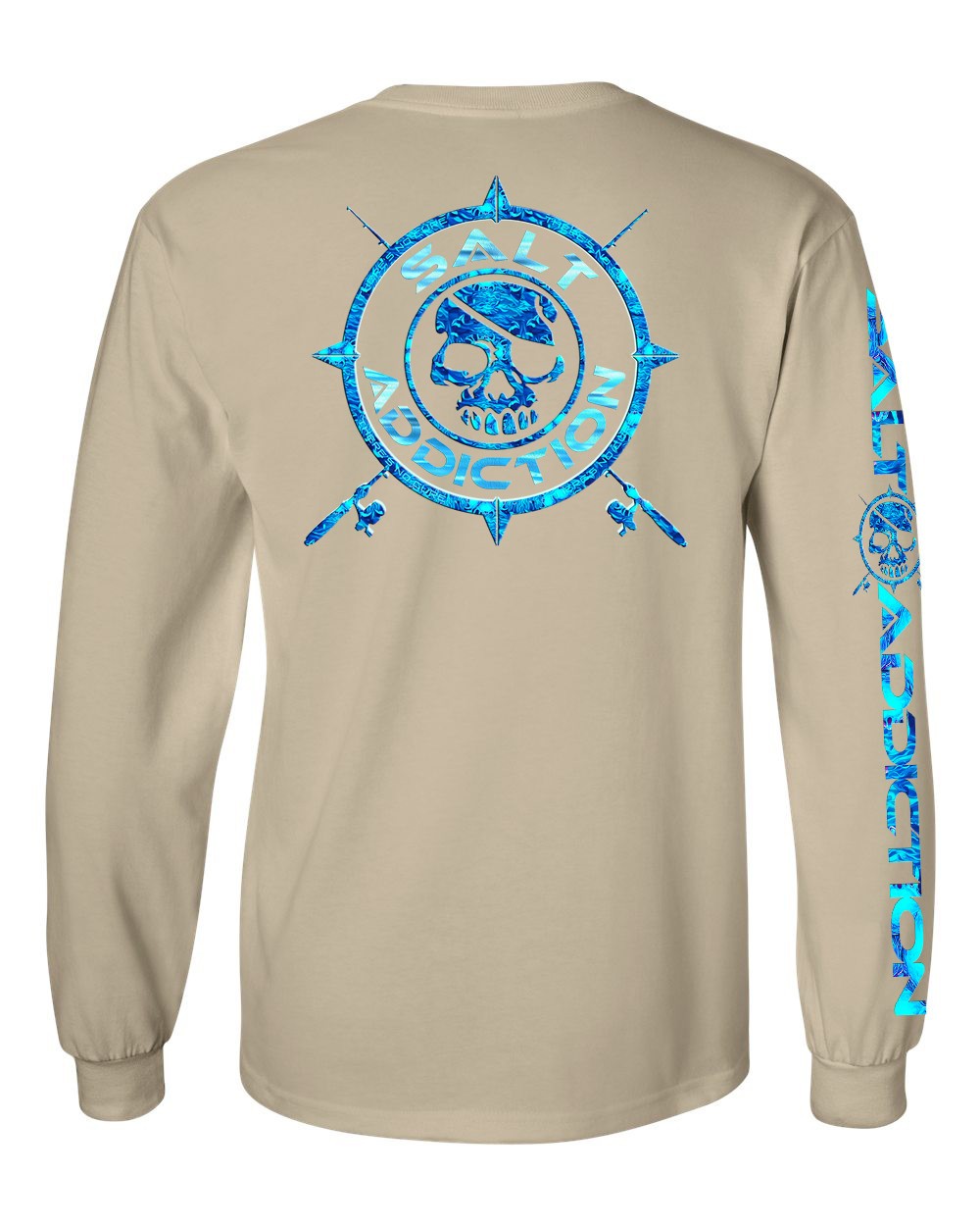 Salt Addiction Logo T Shirt Fishing Long Sleeve Nautical Compass Cotton gallery
