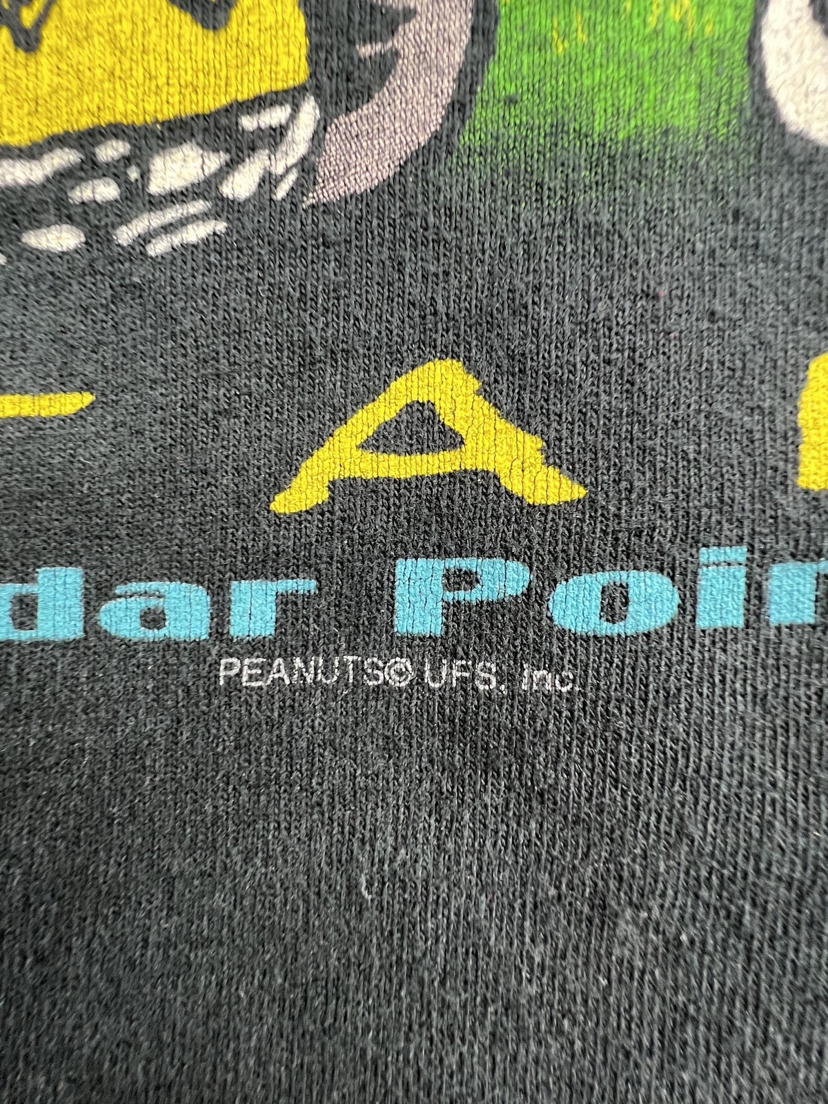 Vintage Camp Snoopy Cedar Point Shirt Mens XL Black Peanuts Graphic Tee gallery
