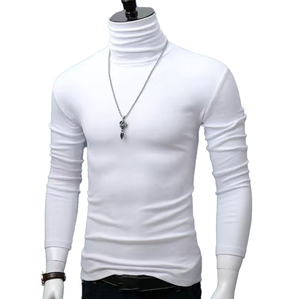 Sleek and Warm Men's High Neck Blouse with Long Sleeves for Winter Months gallery