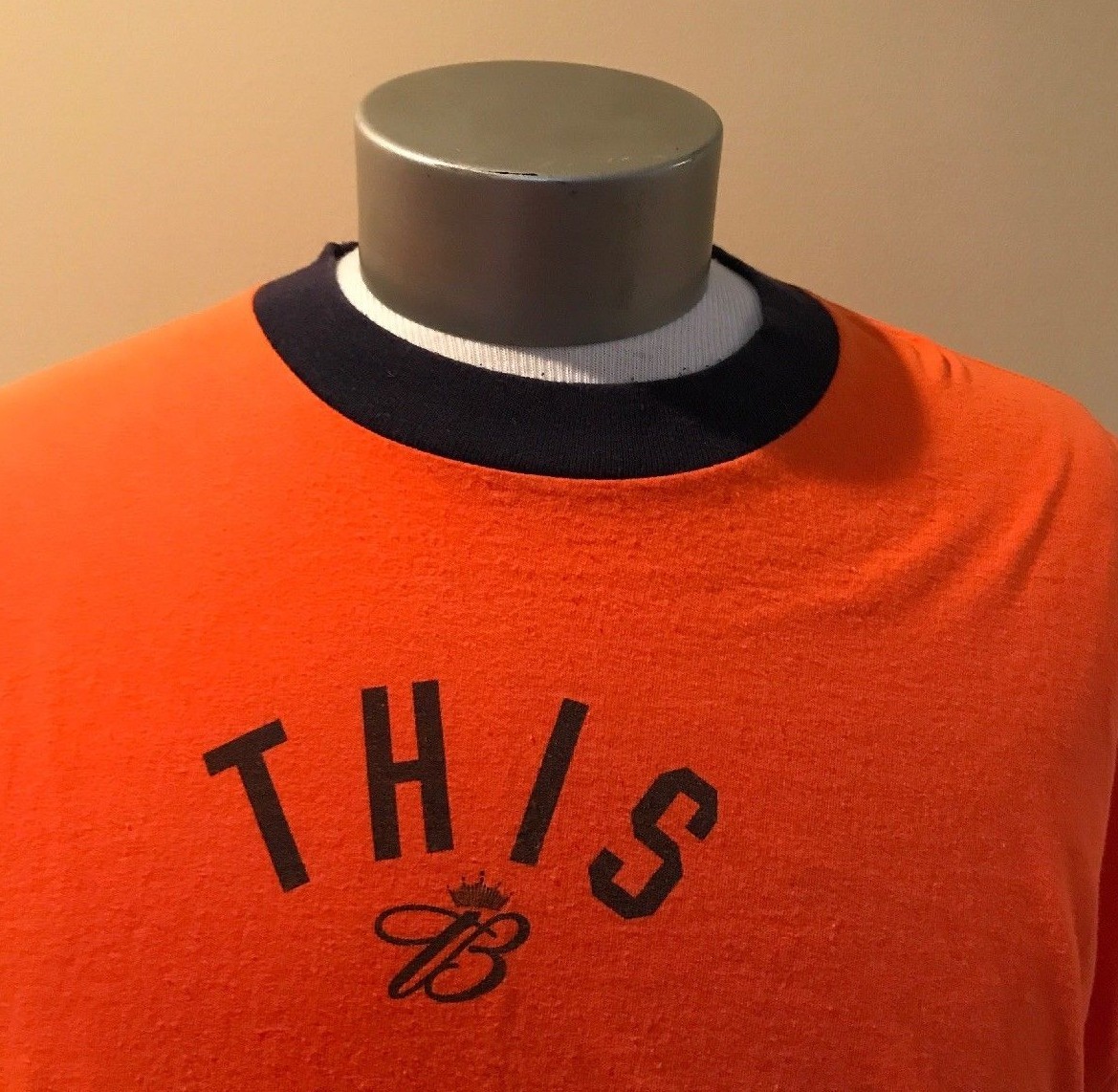 Budweiser This Bud 4 U Orange Delta Pro Weight Men's T Shirt 2XL Vintage VGC gallery