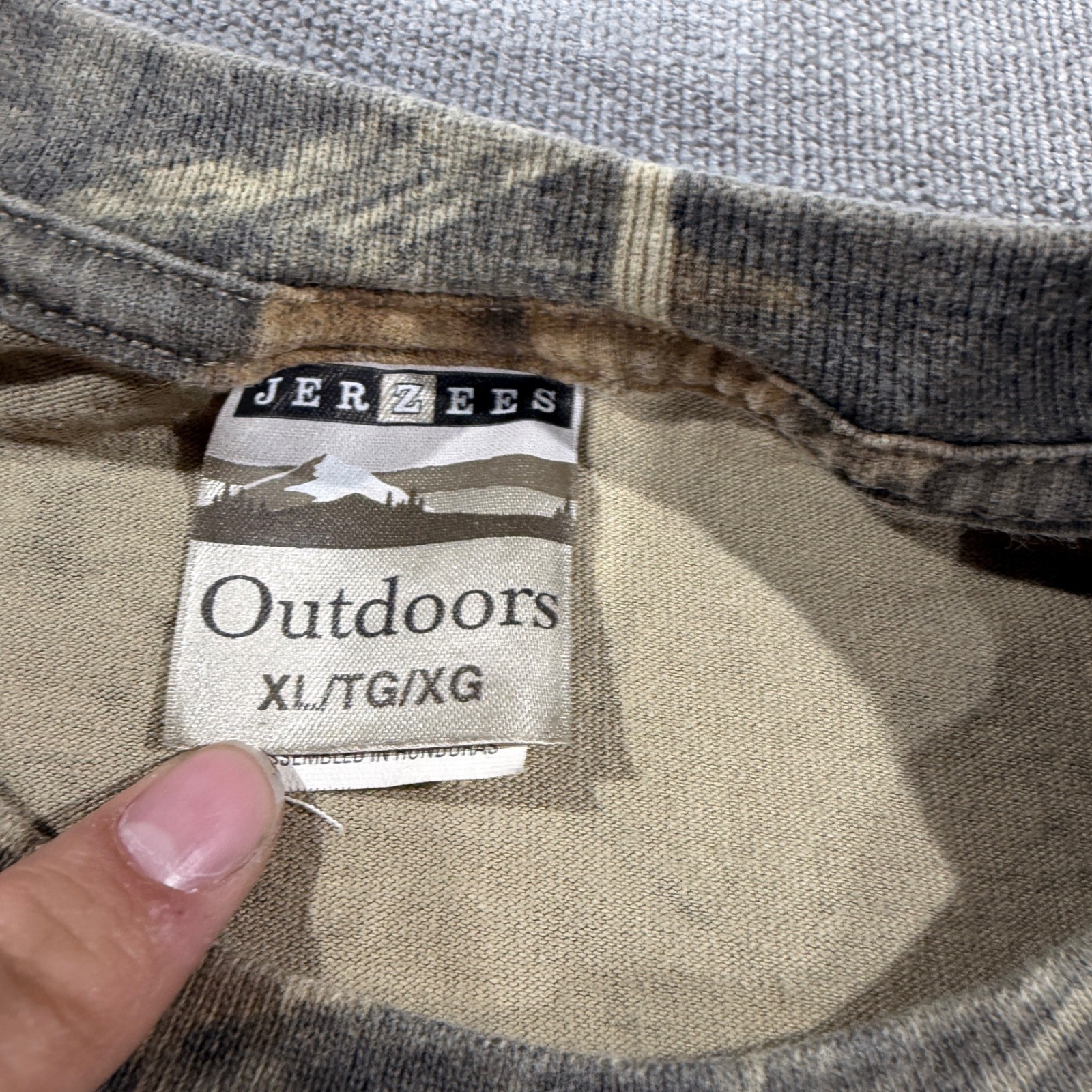 Jerzees Outdoors Pocket T-Shirt Mens XL Camo Excellent Advantage Timber Print gallery