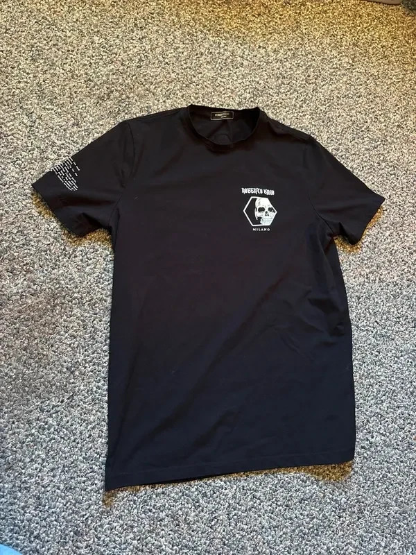 Roberto Vino men’s medium black short sleeve skull goth emo gallery