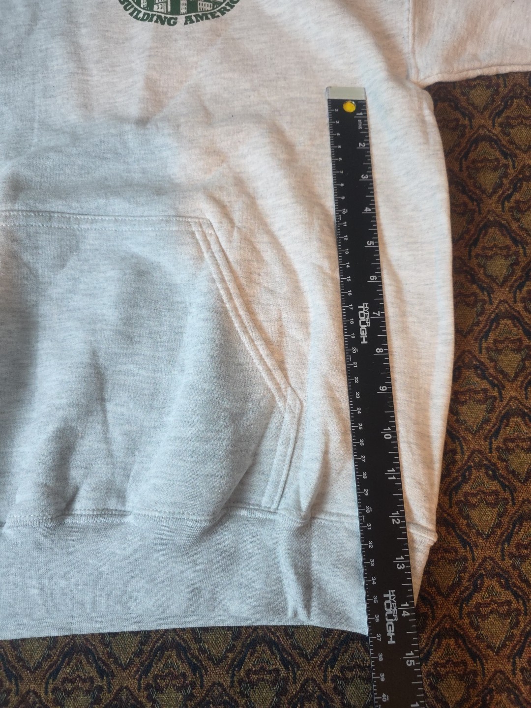 Construction Workers Building America Mens Large Gray Hoodie Front and Back Logo gallery