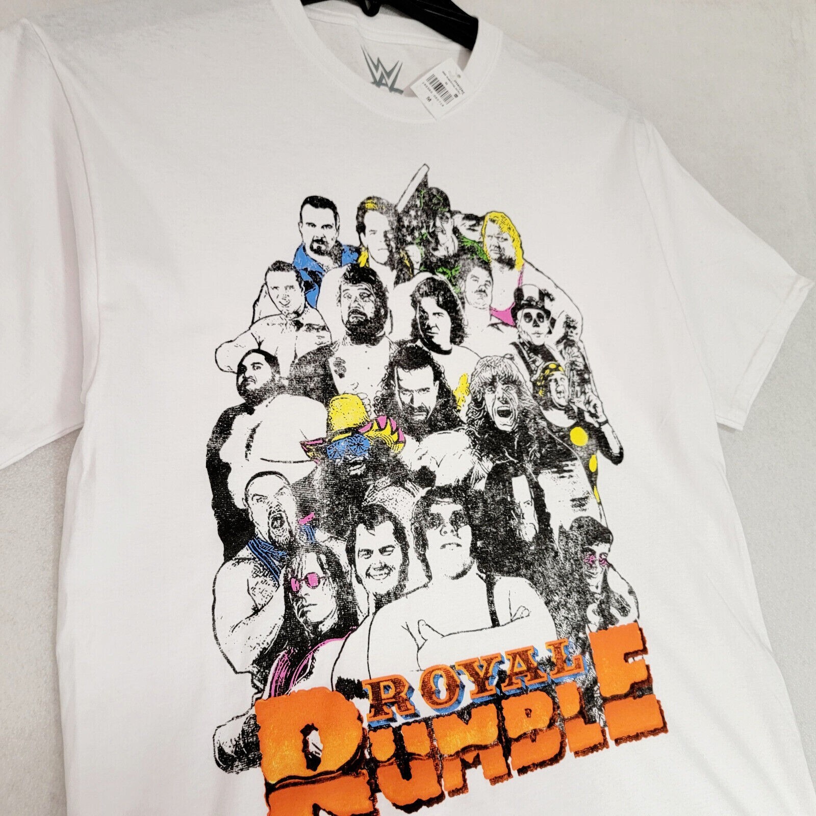 WWE WWF Royal Rumble Shirt Mens Medium M White Pro Wrestling Distressed NWT gallery