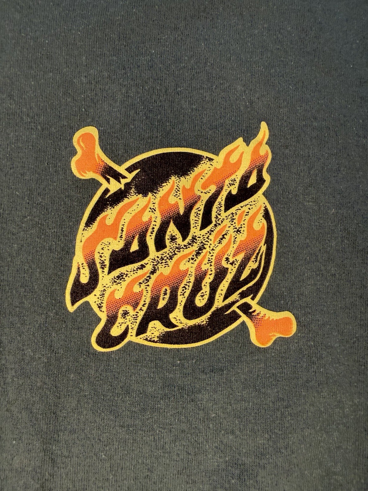 Santa Cruz Skateboards T Shirt Large Green Flame Logo Graphic Skate Tee L gallery