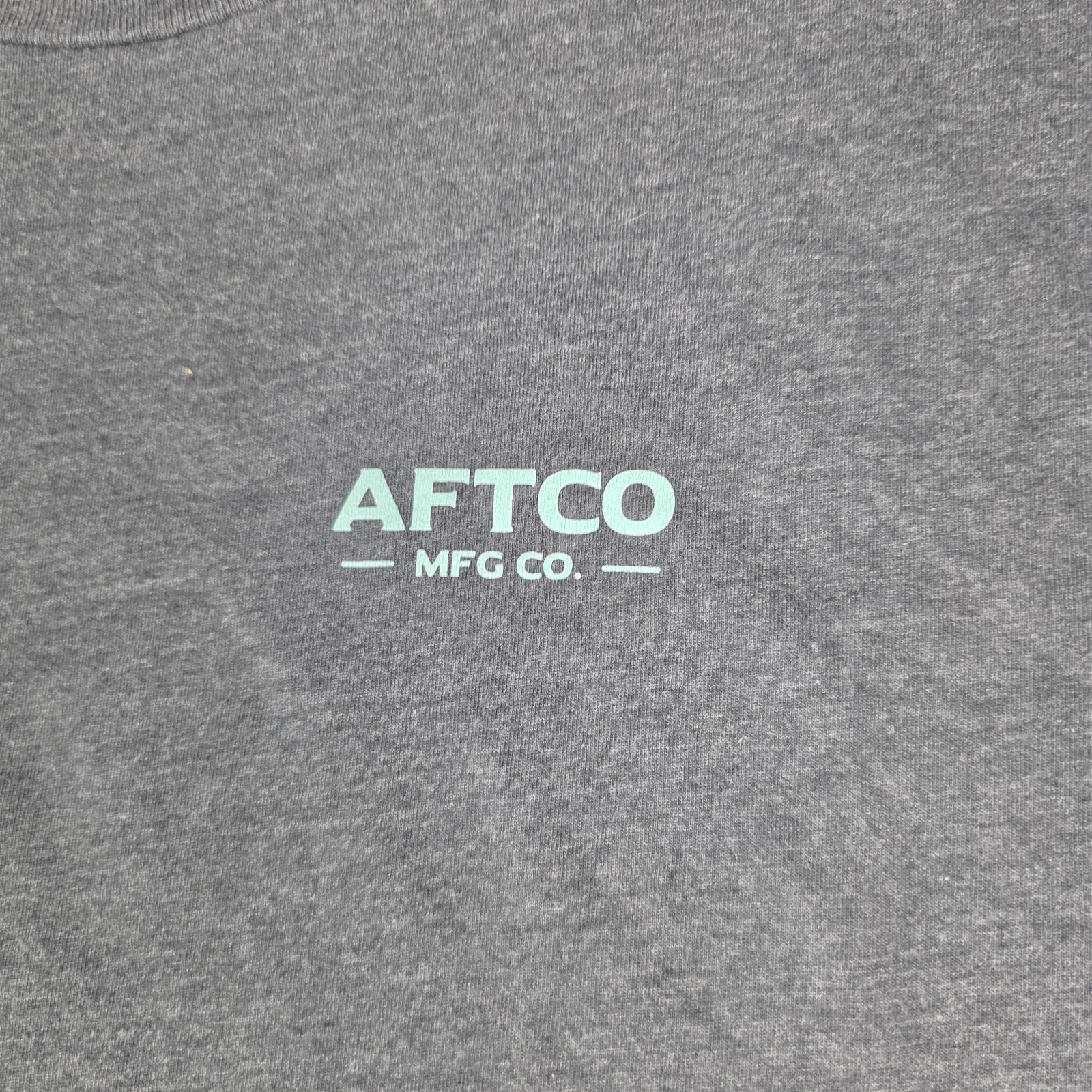AFTCO Gray Fish Graphic Logo T-Shirt Crew Neck Short Sleeve Men’s L gallery